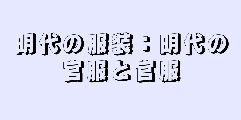 明代の服装：明代の官服と官服