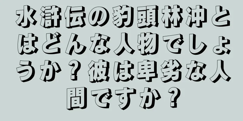水滸伝の豹頭林冲とはどんな人物でしょうか？彼は卑劣な人間ですか？