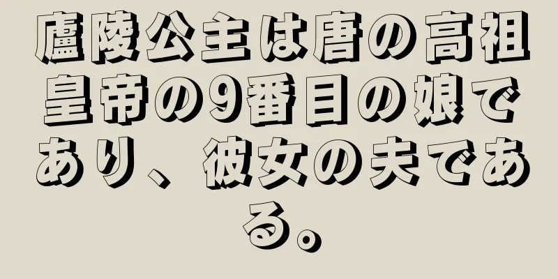 廬陵公主は唐の高祖皇帝の9番目の娘であり、彼女の夫である。