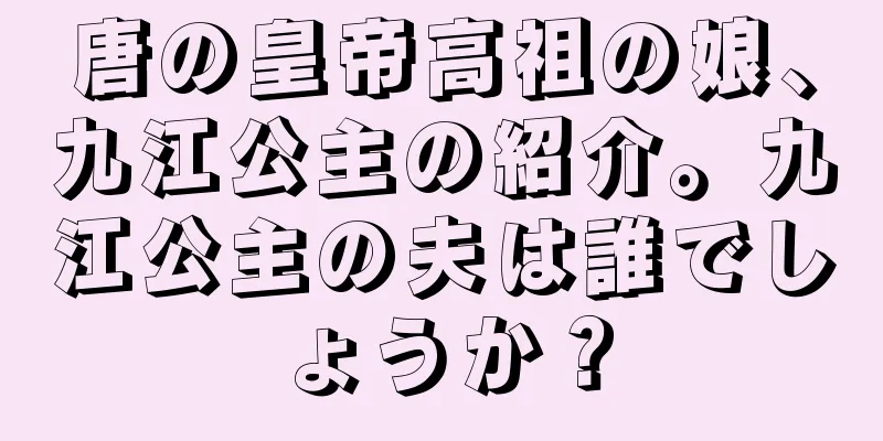 唐の皇帝高祖の娘、九江公主の紹介。九江公主の夫は誰でしょうか？