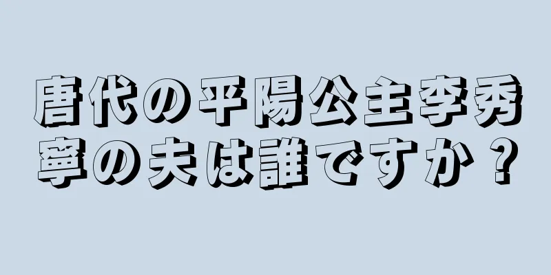 唐代の平陽公主李秀寧の夫は誰ですか？