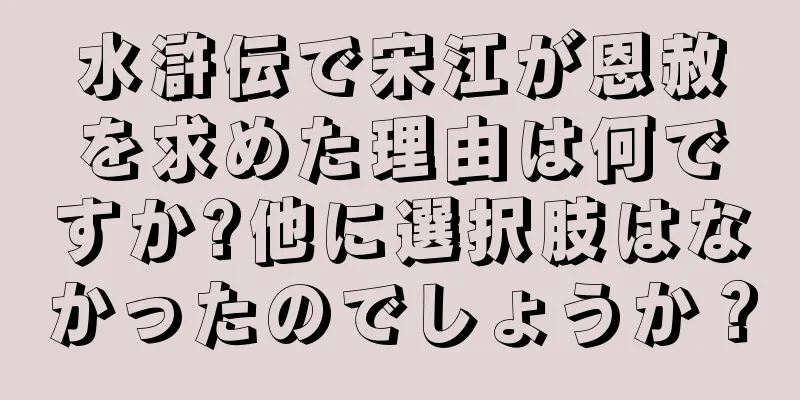 水滸伝で宋江が恩赦を求めた理由は何ですか?他に選択肢はなかったのでしょうか？
