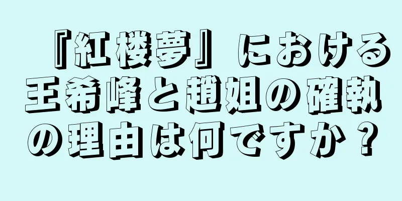 『紅楼夢』における王希峰と趙姐の確執の理由は何ですか？