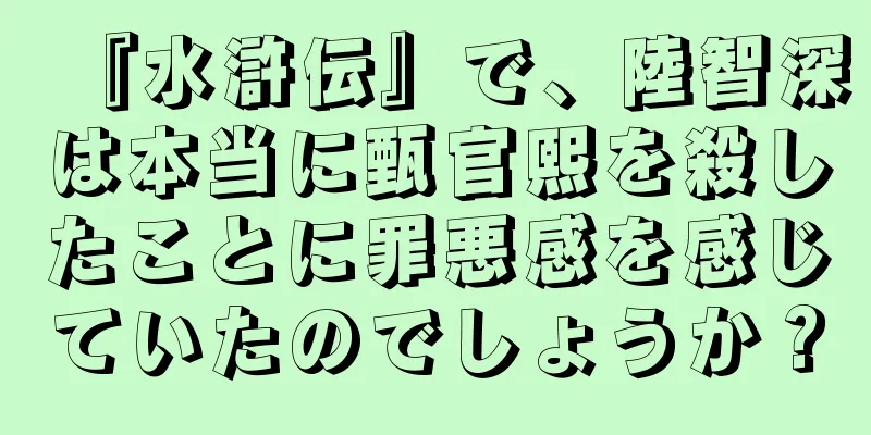 『水滸伝』で、陸智深は本当に甄官熙を殺したことに罪悪感を感じていたのでしょうか？