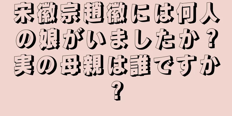 宋徽宗趙徽には何人の娘がいましたか？実の母親は誰ですか?