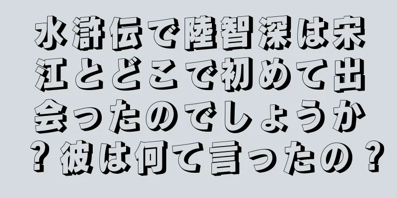 水滸伝で陸智深は宋江とどこで初めて出会ったのでしょうか？彼は何て言ったの？