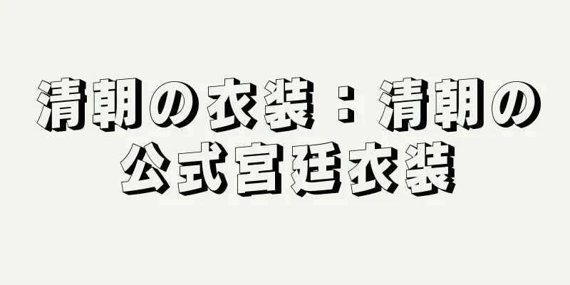 清朝の衣装：清朝の公式宮廷衣装
