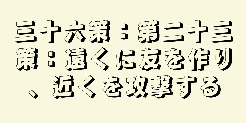 三十六策：第二十三策：遠くに友を作り、近くを攻撃する