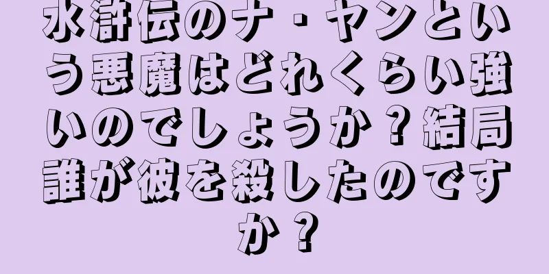 水滸伝のナ・ヤンという悪魔はどれくらい強いのでしょうか？結局誰が彼を殺したのですか？