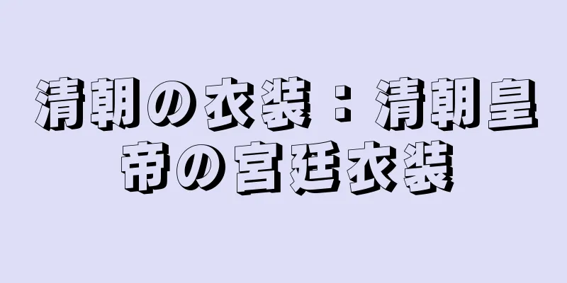 清朝の衣装：清朝皇帝の宮廷衣装