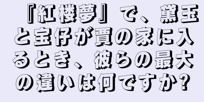 『紅楼夢』で、黛玉と宝仔が賈の家に入るとき、彼らの最大の違いは何ですか?