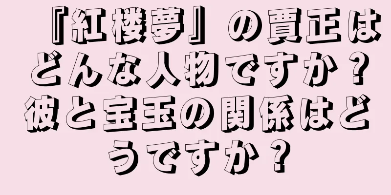 『紅楼夢』の賈正はどんな人物ですか？彼と宝玉の関係はどうですか？