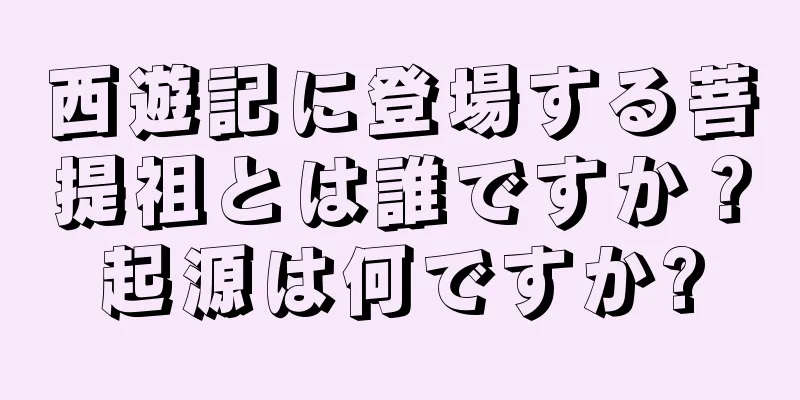 西遊記に登場する菩提祖とは誰ですか？起源は何ですか?