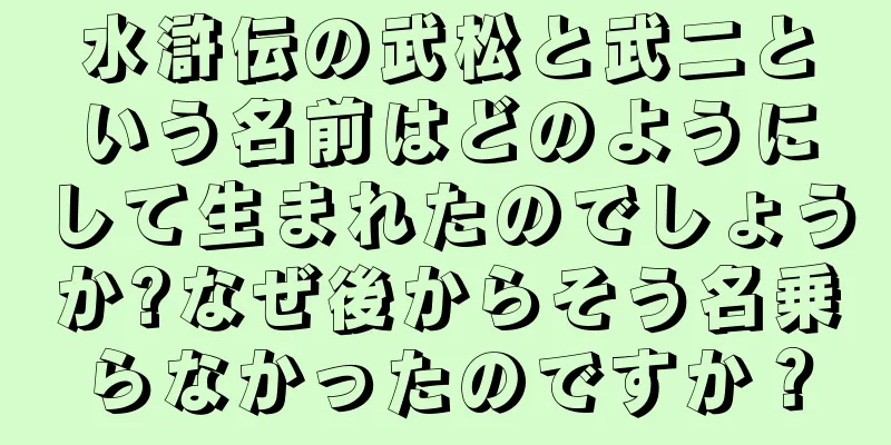 水滸伝の武松と武二という名前はどのようにして生まれたのでしょうか?なぜ後からそう名乗らなかったのですか？