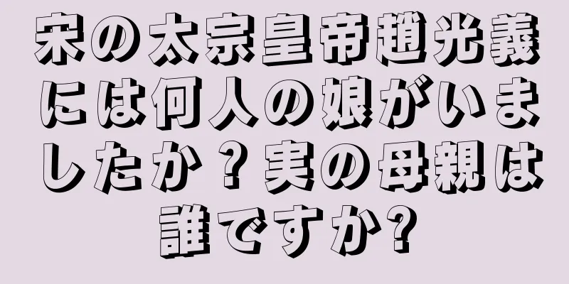 宋の太宗皇帝趙光義には何人の娘がいましたか？実の母親は誰ですか?