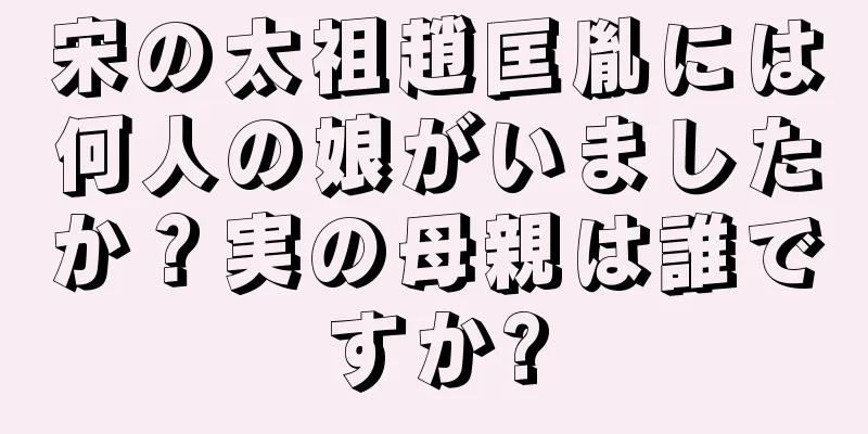 宋の太祖趙匡胤には何人の娘がいましたか？実の母親は誰ですか?