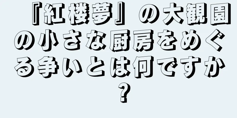 『紅楼夢』の大観園の小さな厨房をめぐる争いとは何ですか？
