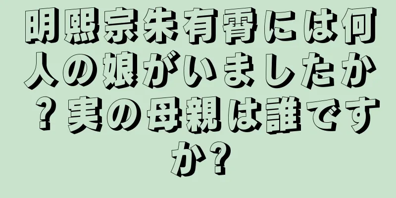明熙宗朱有霄には何人の娘がいましたか？実の母親は誰ですか?