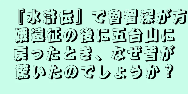 『水滸伝』で魯智深が方娥遠征の後に五台山に戻ったとき、なぜ皆が驚いたのでしょうか？