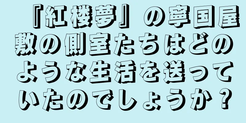 『紅楼夢』の寧国屋敷の側室たちはどのような生活を送っていたのでしょうか？