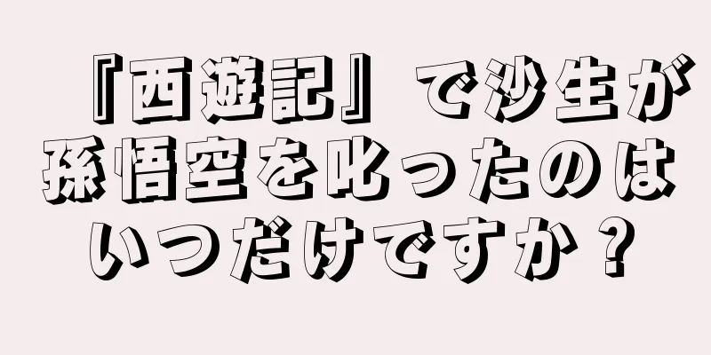 『西遊記』で沙生が孫悟空を叱ったのはいつだけですか？