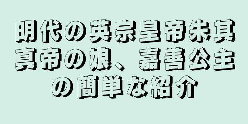 明代の英宗皇帝朱其真帝の娘、嘉善公主の簡単な紹介