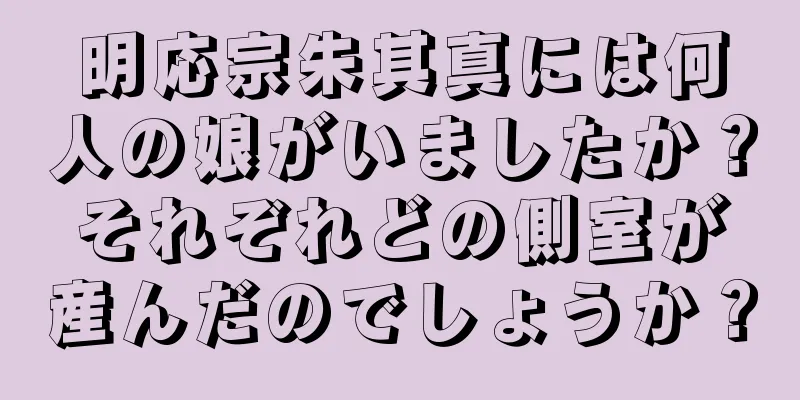 明応宗朱其真には何人の娘がいましたか？それぞれどの側室が産んだのでしょうか？