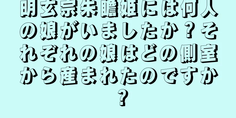 明玄宗朱瞻姫には何人の娘がいましたか？それぞれの娘はどの側室から産まれたのですか？