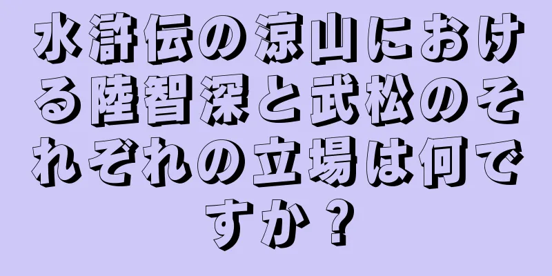 水滸伝の涼山における陸智深と武松のそれぞれの立場は何ですか？