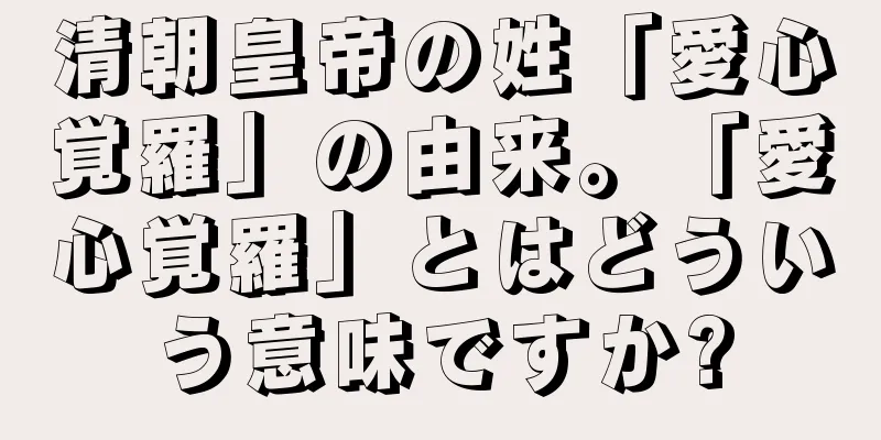 清朝皇帝の姓「愛心覚羅」の由来。「愛心覚羅」とはどういう意味ですか?