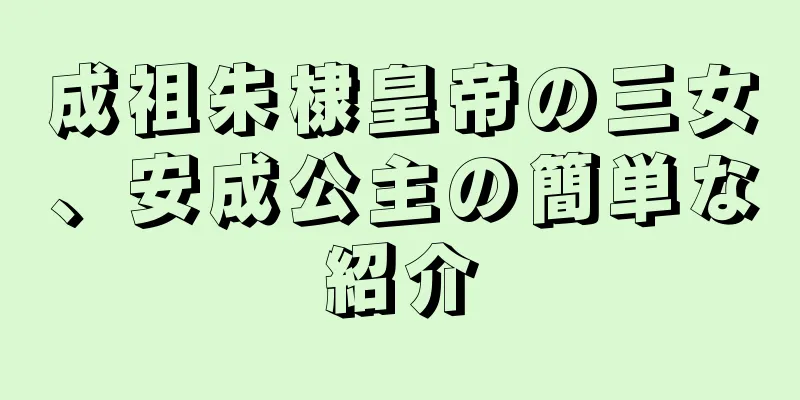 成祖朱棣皇帝の三女、安成公主の簡単な紹介