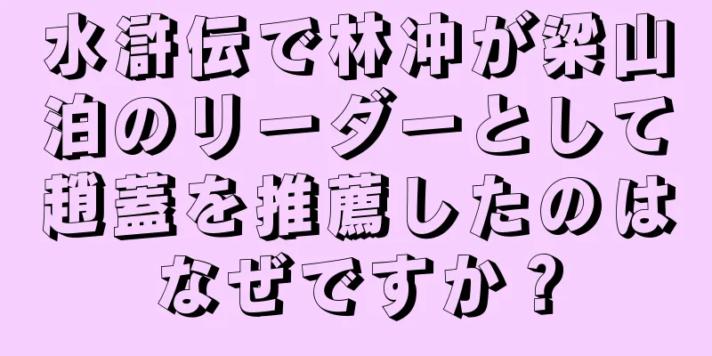 水滸伝で林冲が梁山泊のリーダーとして趙蓋を推薦したのはなぜですか？