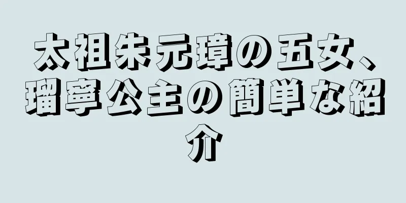 太祖朱元璋の五女、瑠寧公主の簡単な紹介