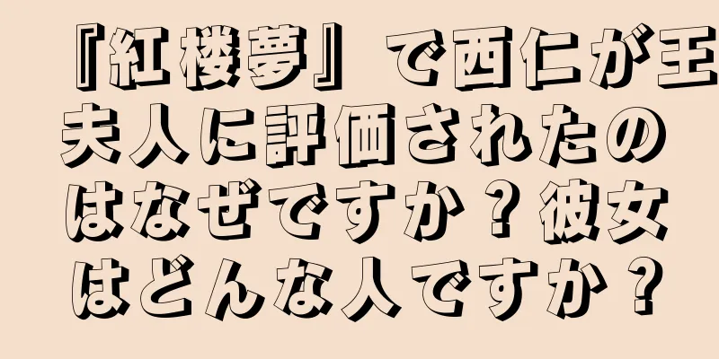『紅楼夢』で西仁が王夫人に評価されたのはなぜですか？彼女はどんな人ですか？