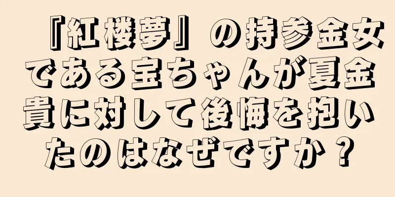 『紅楼夢』の持参金女である宝ちゃんが夏金貴に対して後悔を抱いたのはなぜですか？
