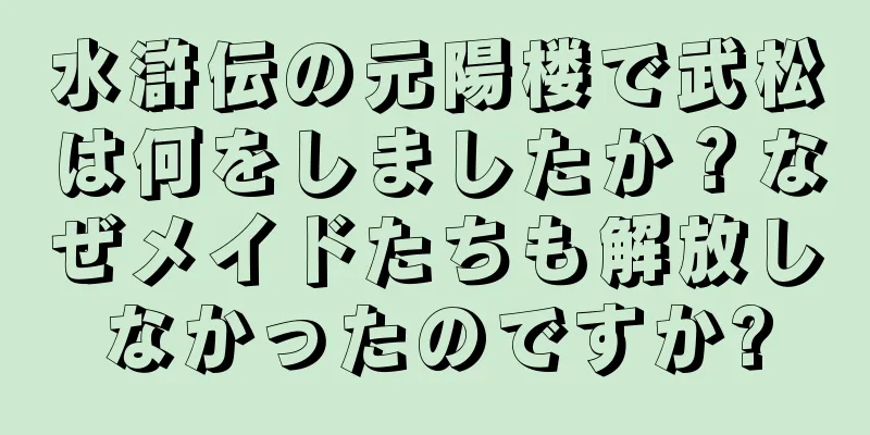 水滸伝の元陽楼で武松は何をしましたか？なぜメイドたちも解放しなかったのですか?