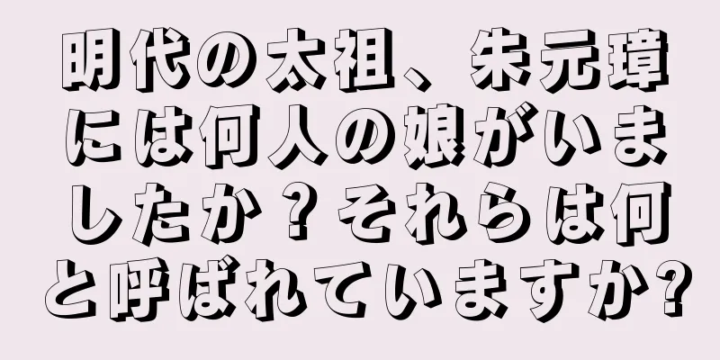 明代の太祖、朱元璋には何人の娘がいましたか？それらは何と呼ばれていますか?
