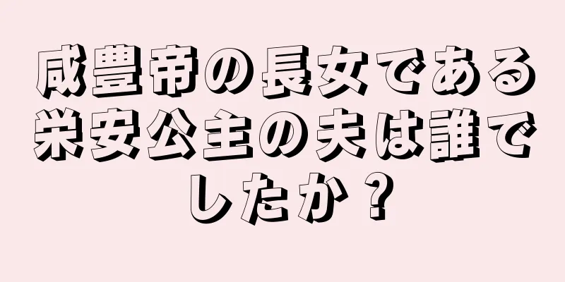 咸豊帝の長女である栄安公主の夫は誰でしたか？