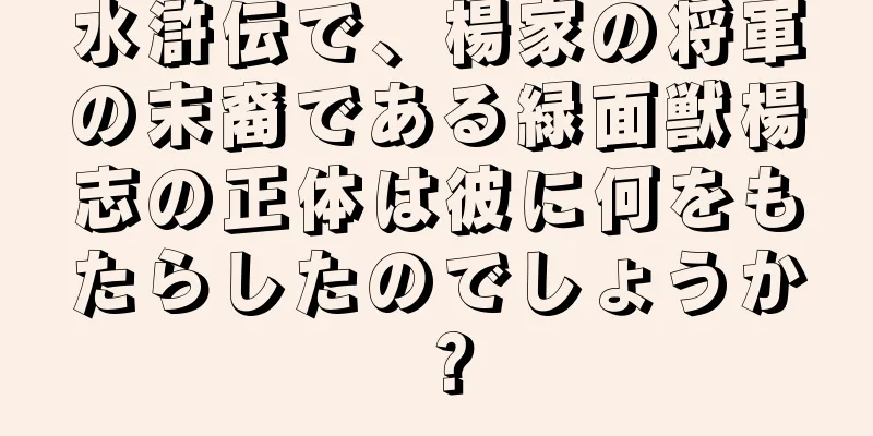 水滸伝で、楊家の将軍の末裔である緑面獣楊志の正体は彼に何をもたらしたのでしょうか？