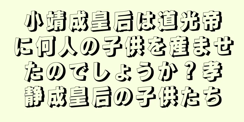 小靖成皇后は道光帝に何人の子供を産ませたのでしょうか？孝静成皇后の子供たち
