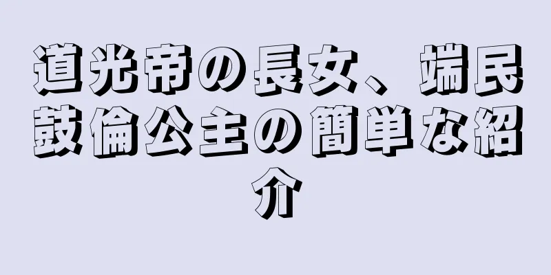 道光帝の長女、端民鼓倫公主の簡単な紹介