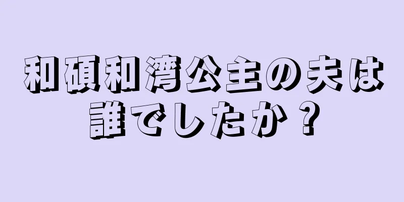 和碩和湾公主の夫は誰でしたか？
