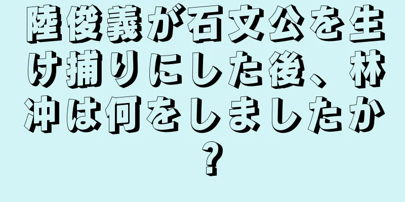 陸俊義が石文公を生け捕りにした後、林冲は何をしましたか？