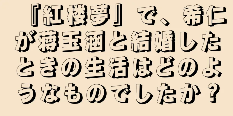『紅楼夢』で、希仁が蒋玉涵と結婚したときの生活はどのようなものでしたか？