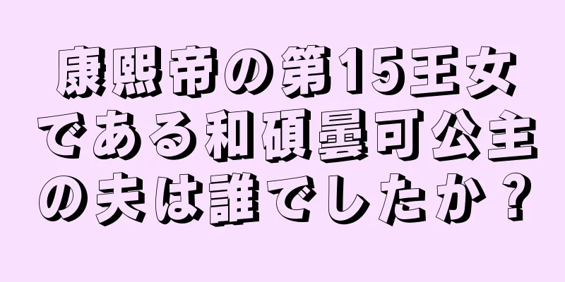 康熙帝の第15王女である和碩曇可公主の夫は誰でしたか？