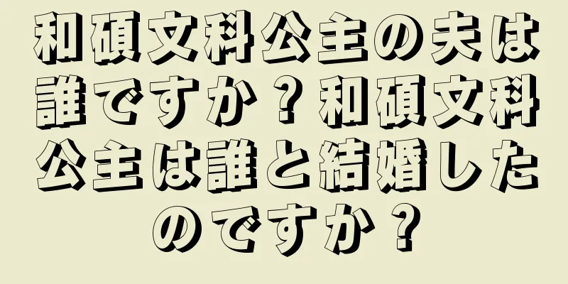 和碩文科公主の夫は誰ですか？和碩文科公主は誰と結婚したのですか？