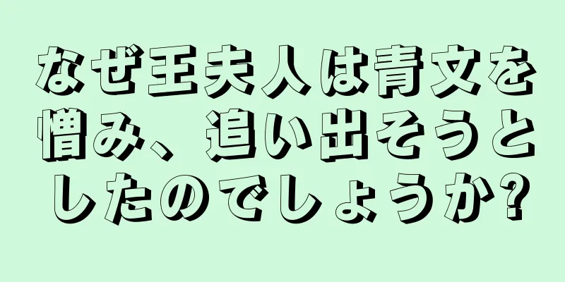 なぜ王夫人は青文を憎み、追い出そうとしたのでしょうか?