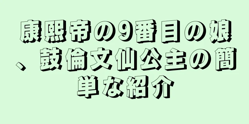 康熙帝の9番目の娘、鼓倫文仙公主の簡単な紹介
