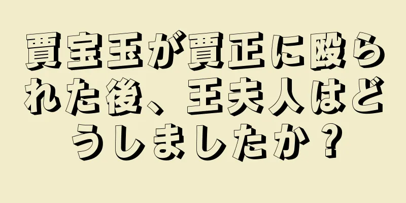 賈宝玉が賈正に殴られた後、王夫人はどうしましたか？