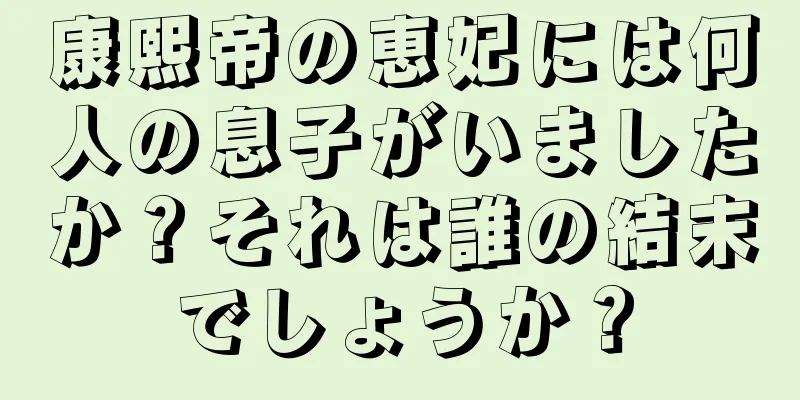 康熙帝の恵妃には何人の息子がいましたか？それは誰の結末でしょうか？